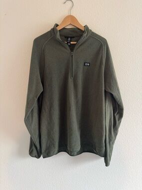 Mountain Hardwear Mens Microchill 1/4 Zip Fleece Pullover Medium Olive Green XXL